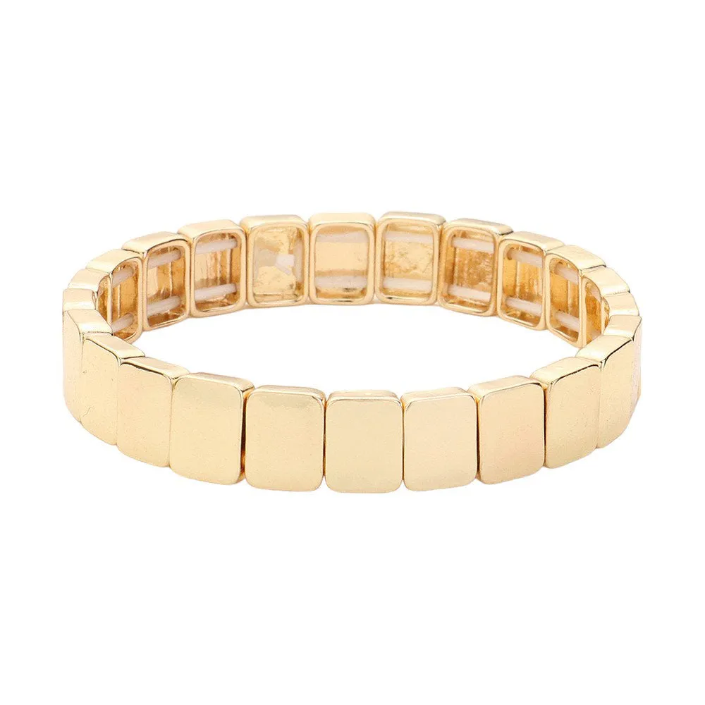 Square Metal Stretch Bracelet