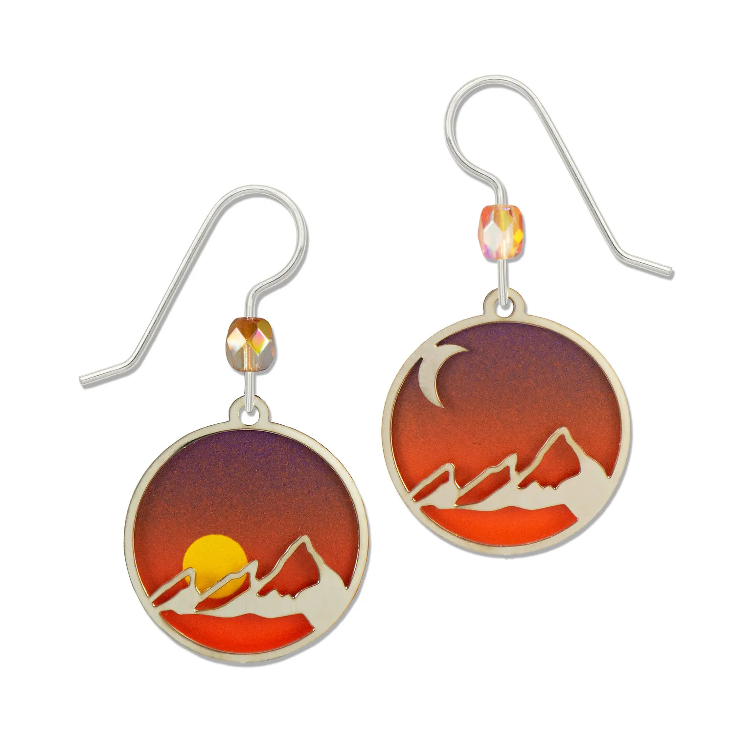 Sunset & Moonrise Mountain Dangles by Adajio