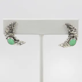 Variscite Moon Earrings