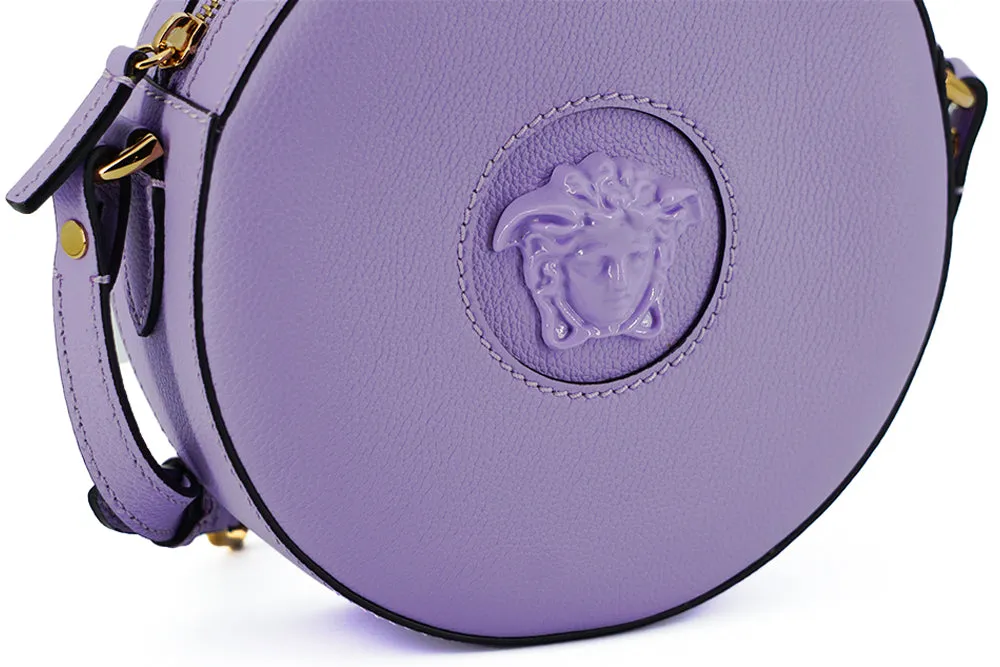 Versace Calf Leather Round Disco Shoulder Bag 'Purple'