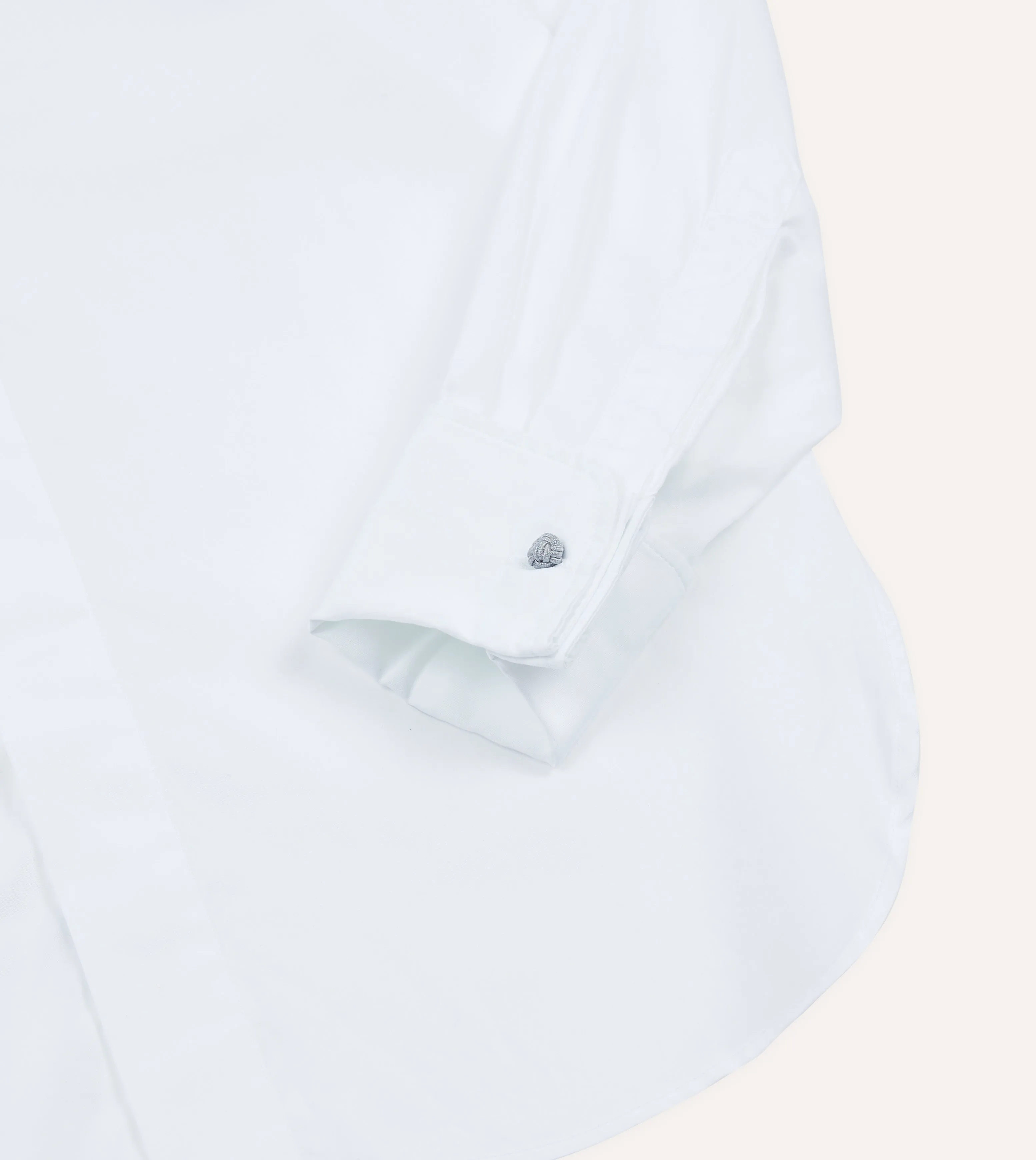 White Cotton Long Point Collar Dinner Shirt