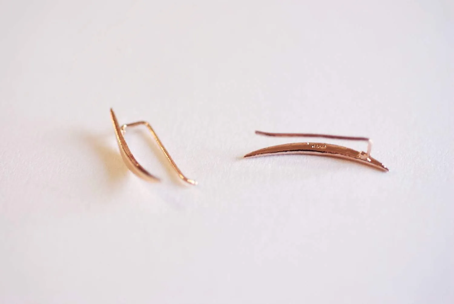 Wholesale Shiny Rose Gold Crescent Moon Ear Climbers- Moon Earrings, Ear Crawlers, Ear Climbers, Moon Ear Pin, Moon Ear Cuff,Moon Ear Crawler Earrings