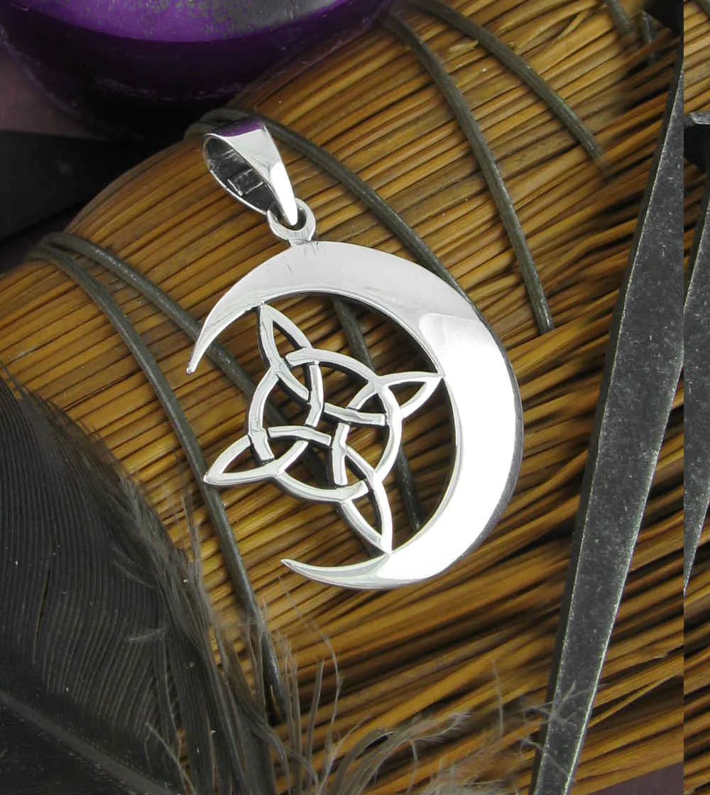 Witch's Knot With Crescent Moon Pendant