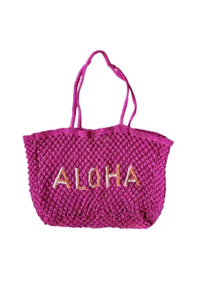 ZODA ALOHA JUTE TOTE BAG PINK